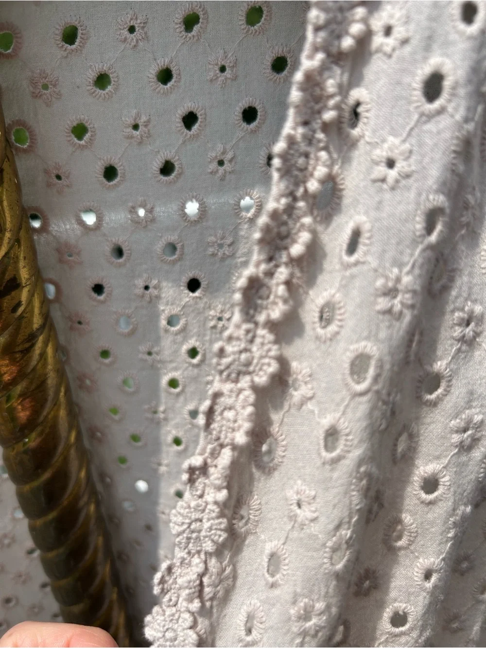 Valentina Naldi Embroidered Eyelet Top in beige